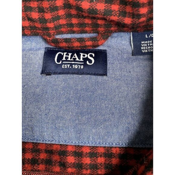 Chaps Shirt Mens Size Large Flannel The Lakeland Knit Shirt Long Sleeve Shirt - Picture 3 of 9